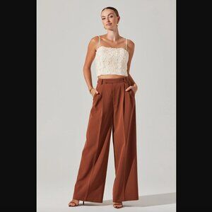 ASTR Milani Brown Wide Leg Trouser Pants XS NWT
